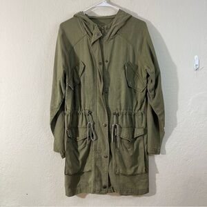 American Eagle Outfitters Long Sleeve Forest Green Parka Jacket Small Pockets